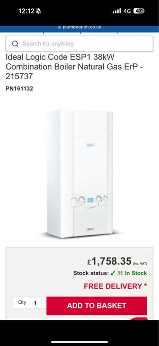 Centrala Gaz Ideal 38kw nou