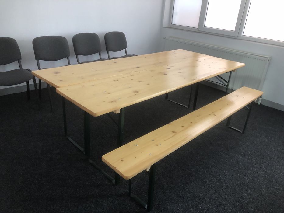 Mese lemn masiv si bancute terase sau foisoare