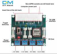 Placa de baza cu circuit pentru sursa pc, ieșire 3v, 5v, 12v + 2x usb