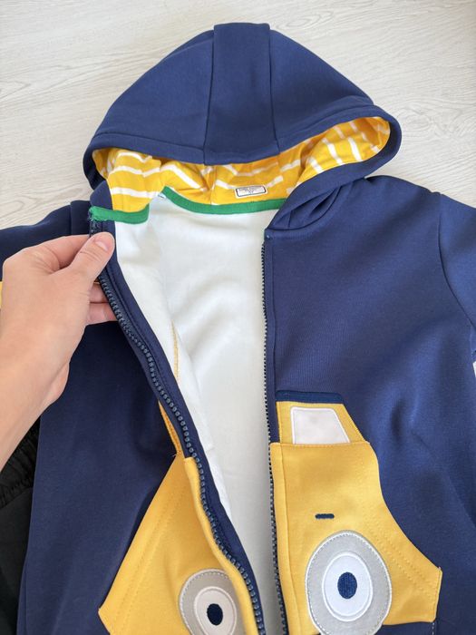 Худи толстовка с начесом и штаны для мальчиков, на осень и зиму