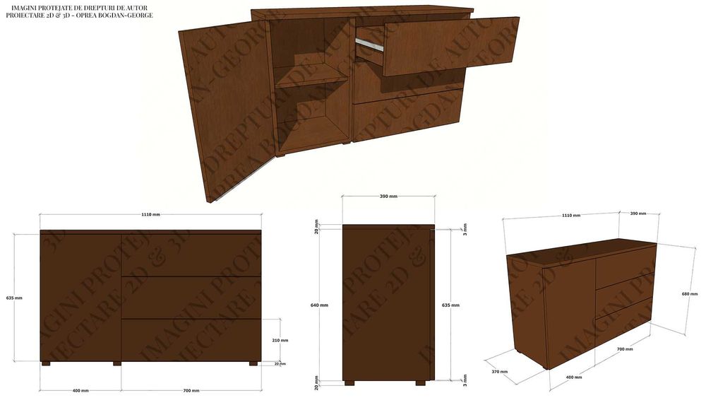 Proiectare Mobilier pe Comanda - Proiectare 2d & 3d - Proiecte CNC FDM