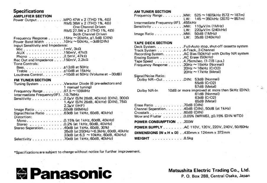 Pt.colectionari > Hi-Fi Cassette Deck Receiver PANASONIC SG-60