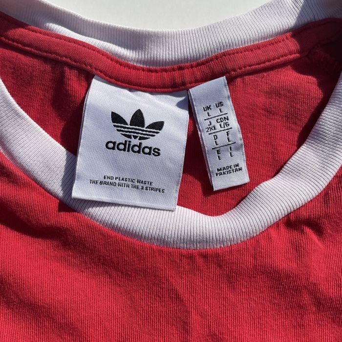 Tricou Adidas Originals Retro 3 Stripes – Roșu/Alb, Mărimea L