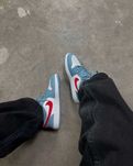 Air Jordan 1 Vintage Basketball Shoes Women's Low-top Blue/White/Red