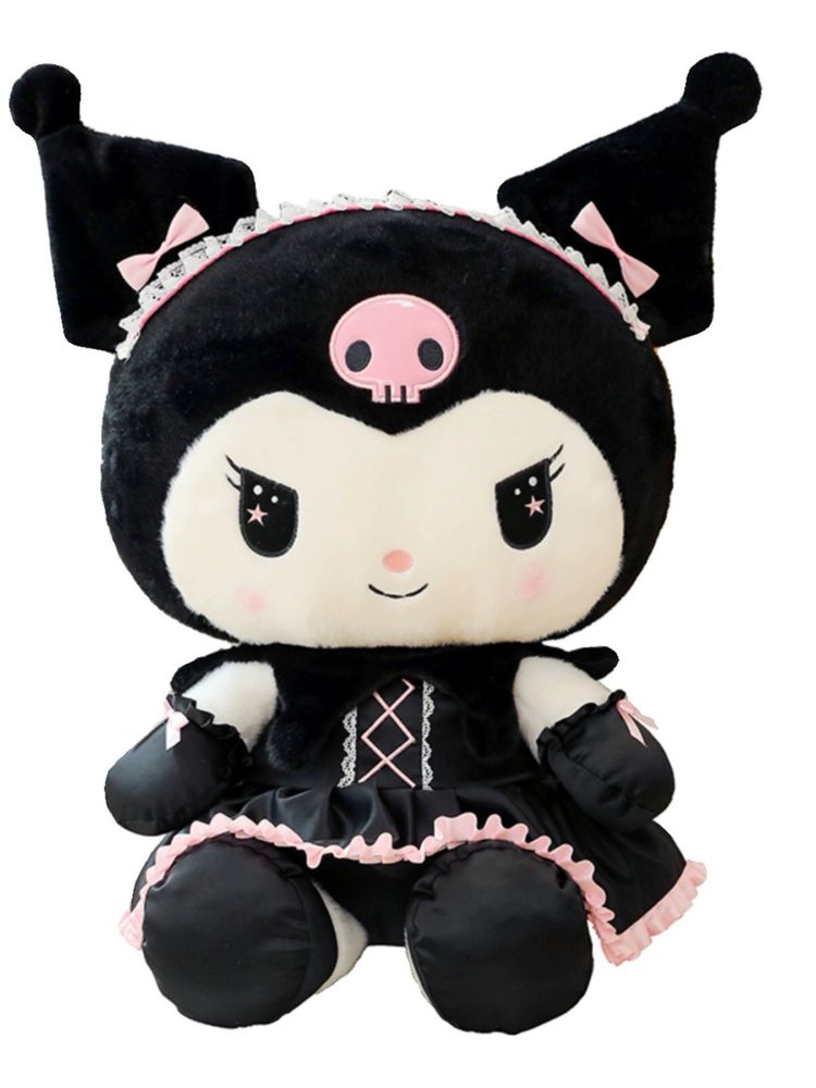 Jucarie de plus japoneza Kuromi Sanrio din seria Hello Kitty, 45-50cm