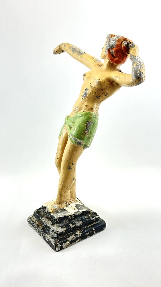 Sculptura art deco statueta balerina aluminiu veche vintage colectie