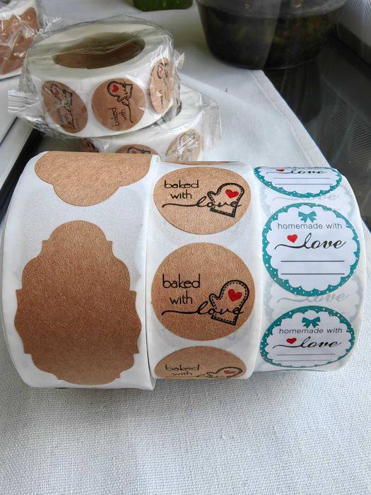 Стикери Thank you, Handmade with love, празни