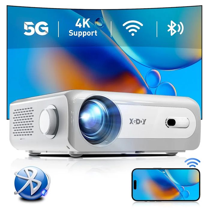 Xgody 4К Интелигентен проектор с Android WiFi Bluetooth,5G 700 ANSI лу