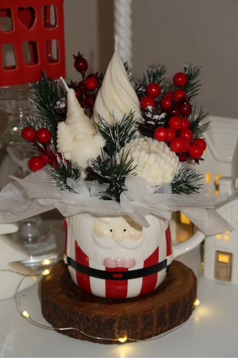 Букет от соеви свещи,коледни