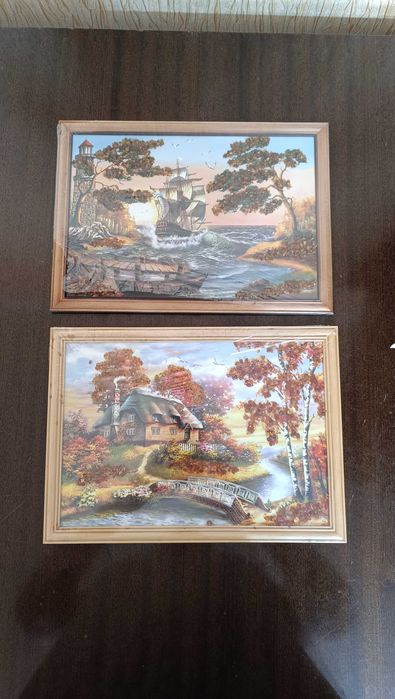 Картины с янтарной крошкой новые в упаковке.