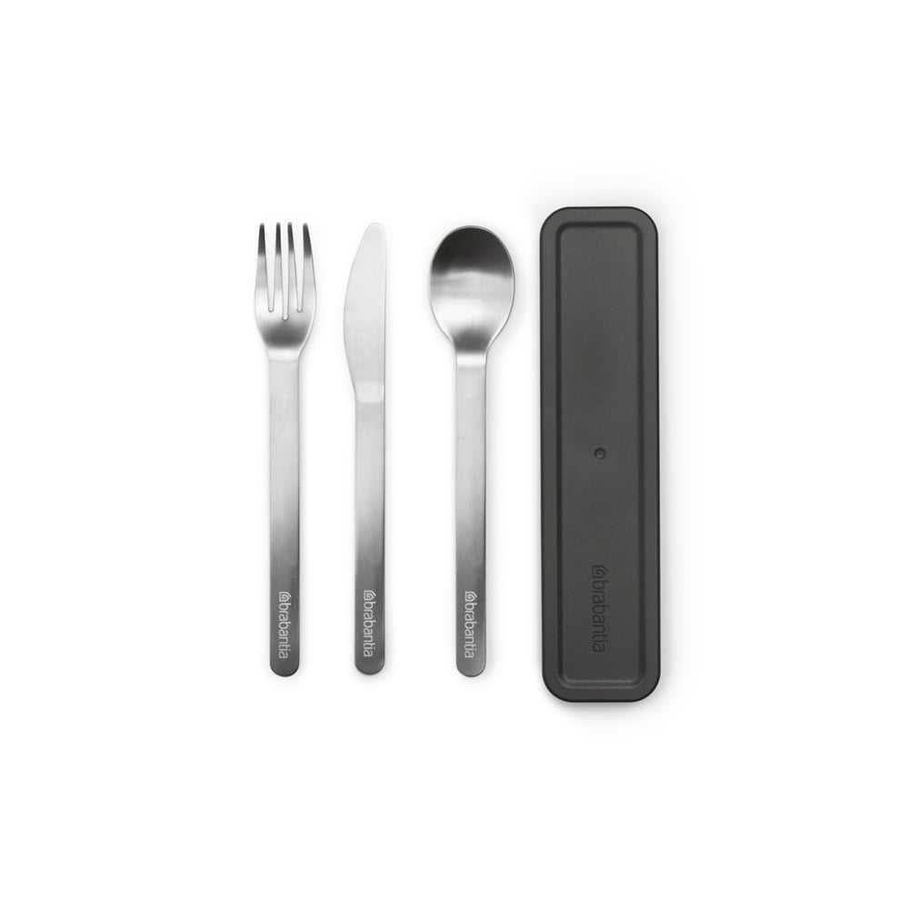 Комплект прибори за хранене Brabantia Make&Take 3 части, Dark Grey