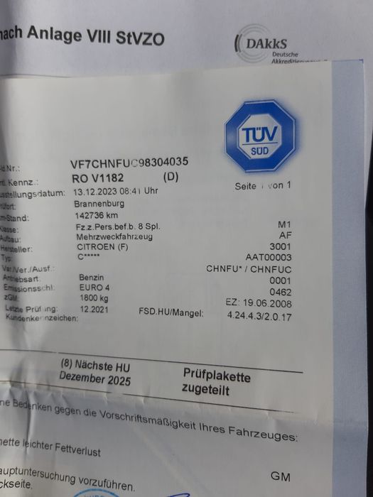 Citroen Picasso 1.6 benzină, euro 4