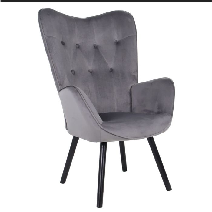 Scaun living de catifea gri