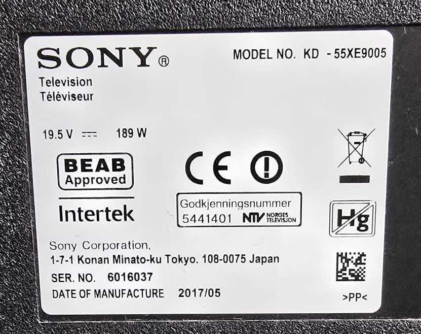 Televizor Sony KD-55XE9005 DEFECT
