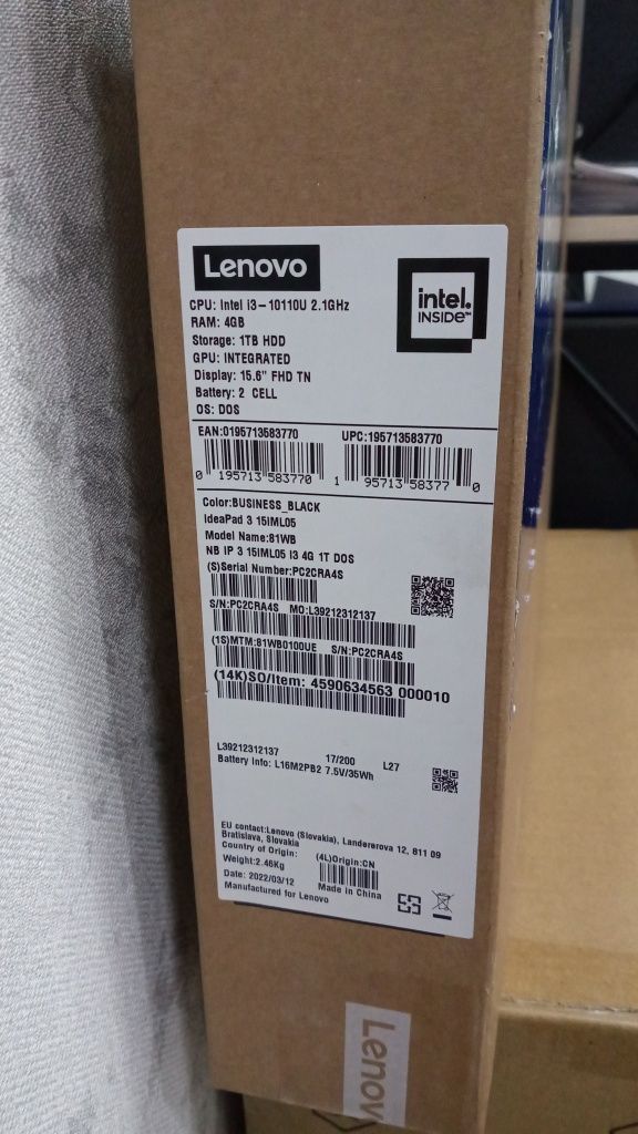 Lenovo  Intel Core i3-10110u (Yangi)