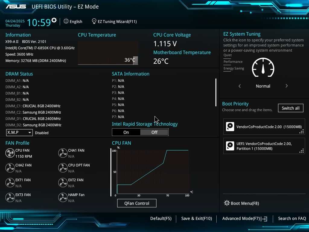 Дъно Дънна платка ASUS X99-A II 2011-3 X99 до 128GB DDR4