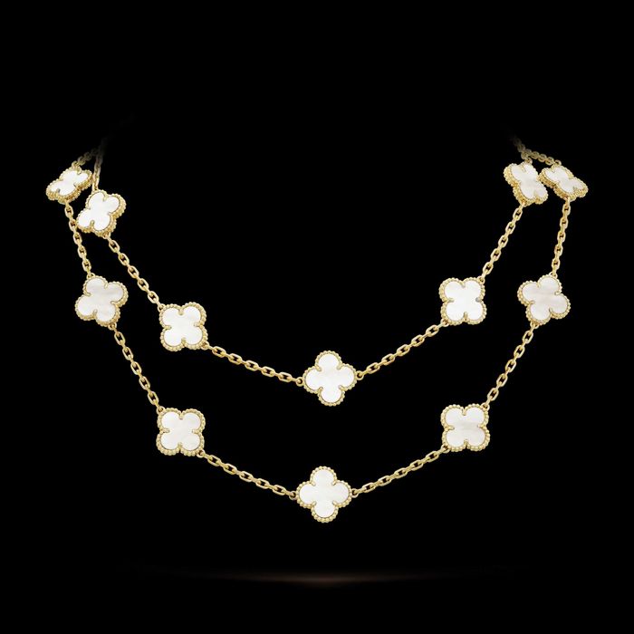 Van Cleef & Arpels VCA Gold Mother 20 Motifs Alhambra Дамско Колие