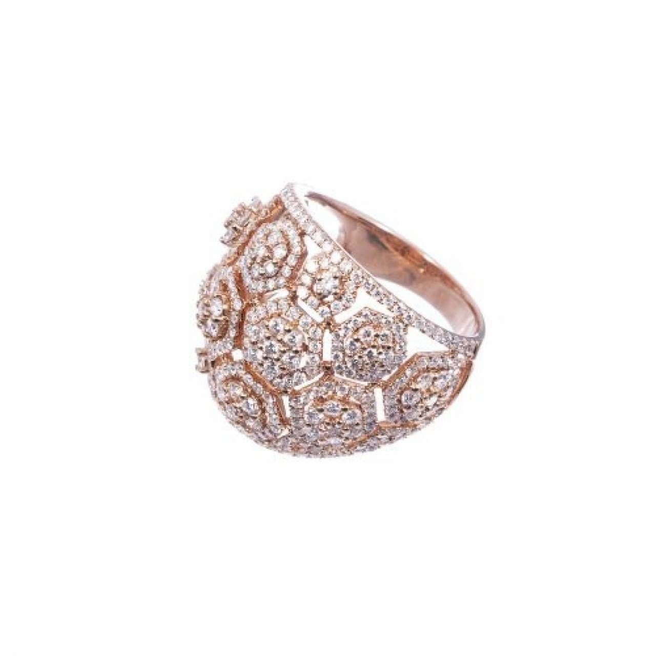 Inel din aur roz 18K cu diamante naturale, IAU276