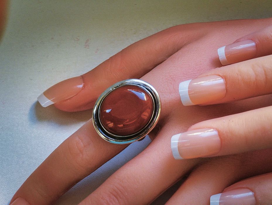 Inel argint cu carneol — cabochon mare