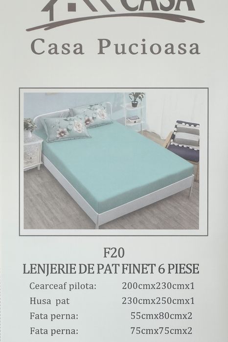 Lenjerie de pat ,Bumbac Finet 6 piese ,Casa Pucioasa