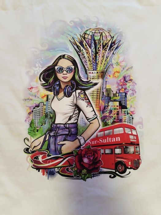 Продам футболку с принтом столицы Казахстана
