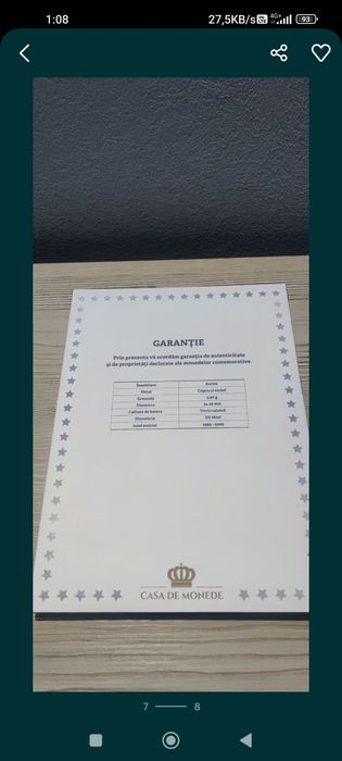 Colectie monede placate cu aur