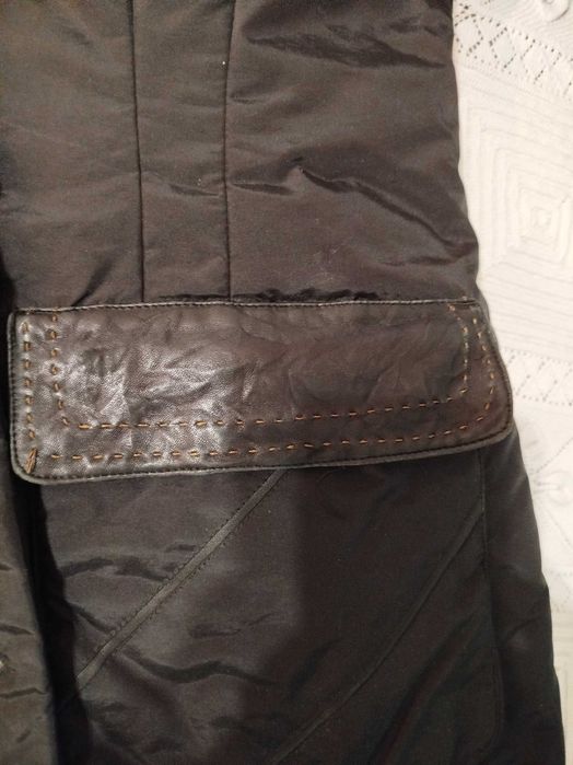 Дълго черно яке – кройка палто с шал яка, XL