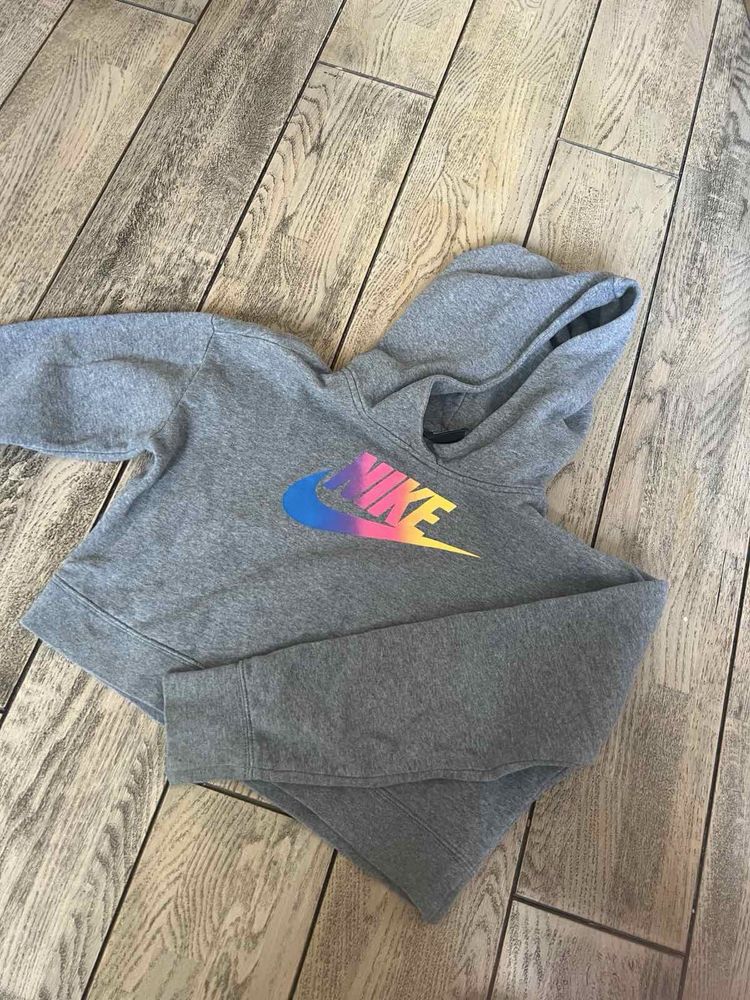Nike суитчър/блуза сив момиче къс XL 156-166 см 10-12 год crop top кро