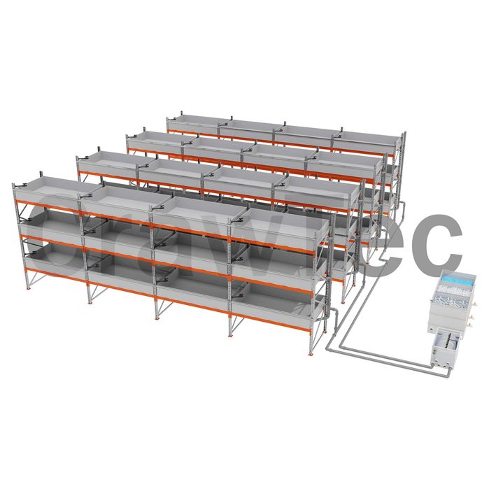 Ferma pentru creșterea racilor 55 m³ cu echipament complet