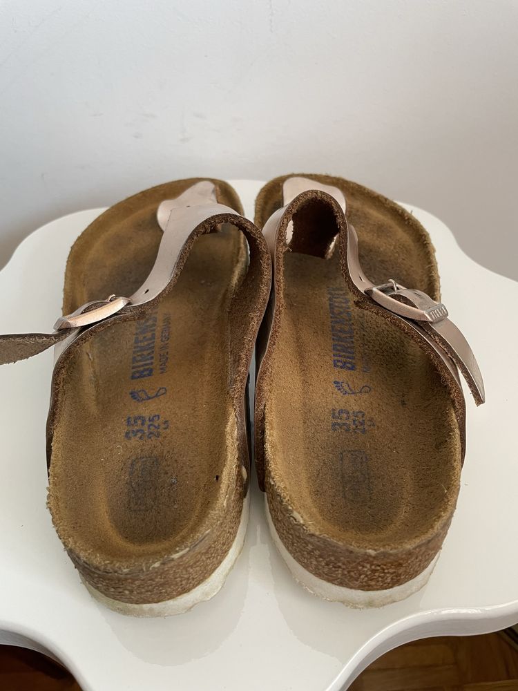 Birkenstock Gizeh piele rose gold 35 wide