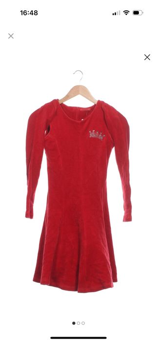 Детска червена рокля с болеро