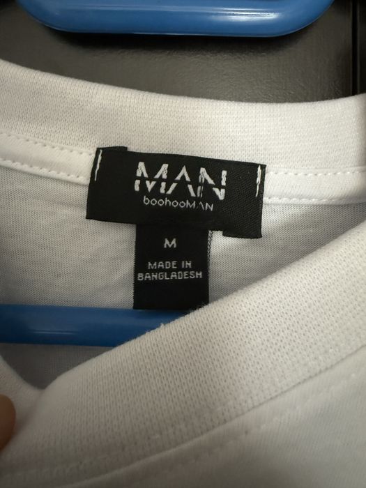 Tricou Alb Oversize cu Model, Barbati, Marimea M