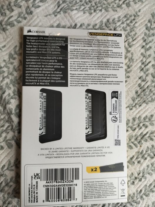 RAM Corsair Vengeance 32GB (2x 16GB) DDR4