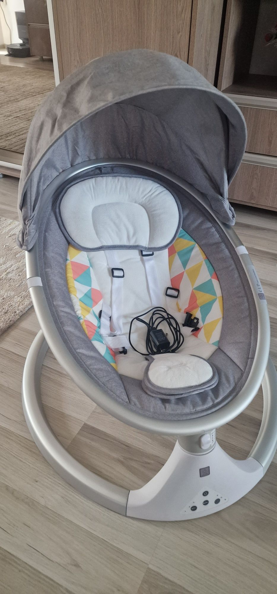 Leagan Electric Multifunctional bebeluși cu acoperiș rabatabil