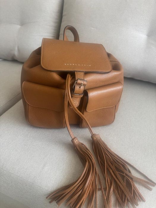rucsac din piele naturala, lucrat manual de Laura Maxim