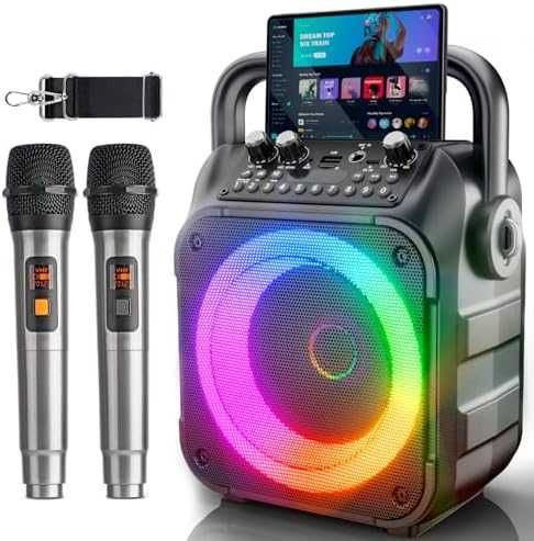 Нова Портативна караоке система 6.5'' субуфер + безжични микрофони