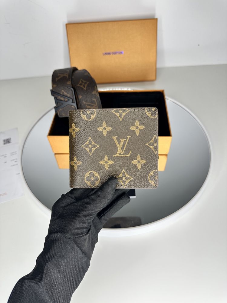 Set Curea + portofel Louis Vuitton piele canvas 100% cutie inclusă