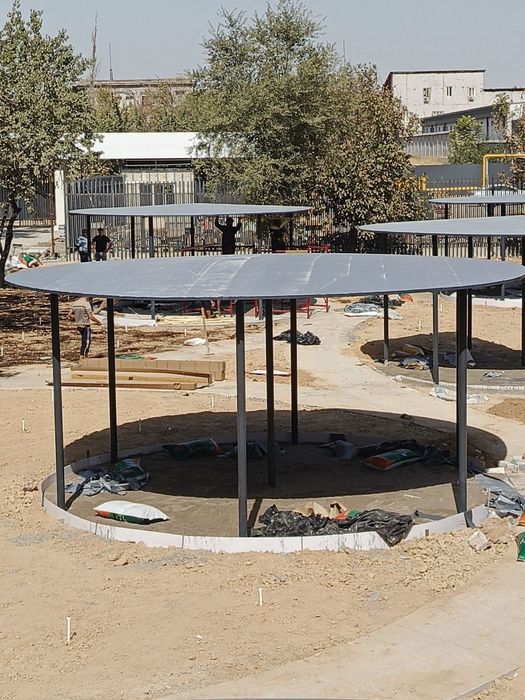 Tent baner salofan ustonovka баннер тент Басен фантан темир билан