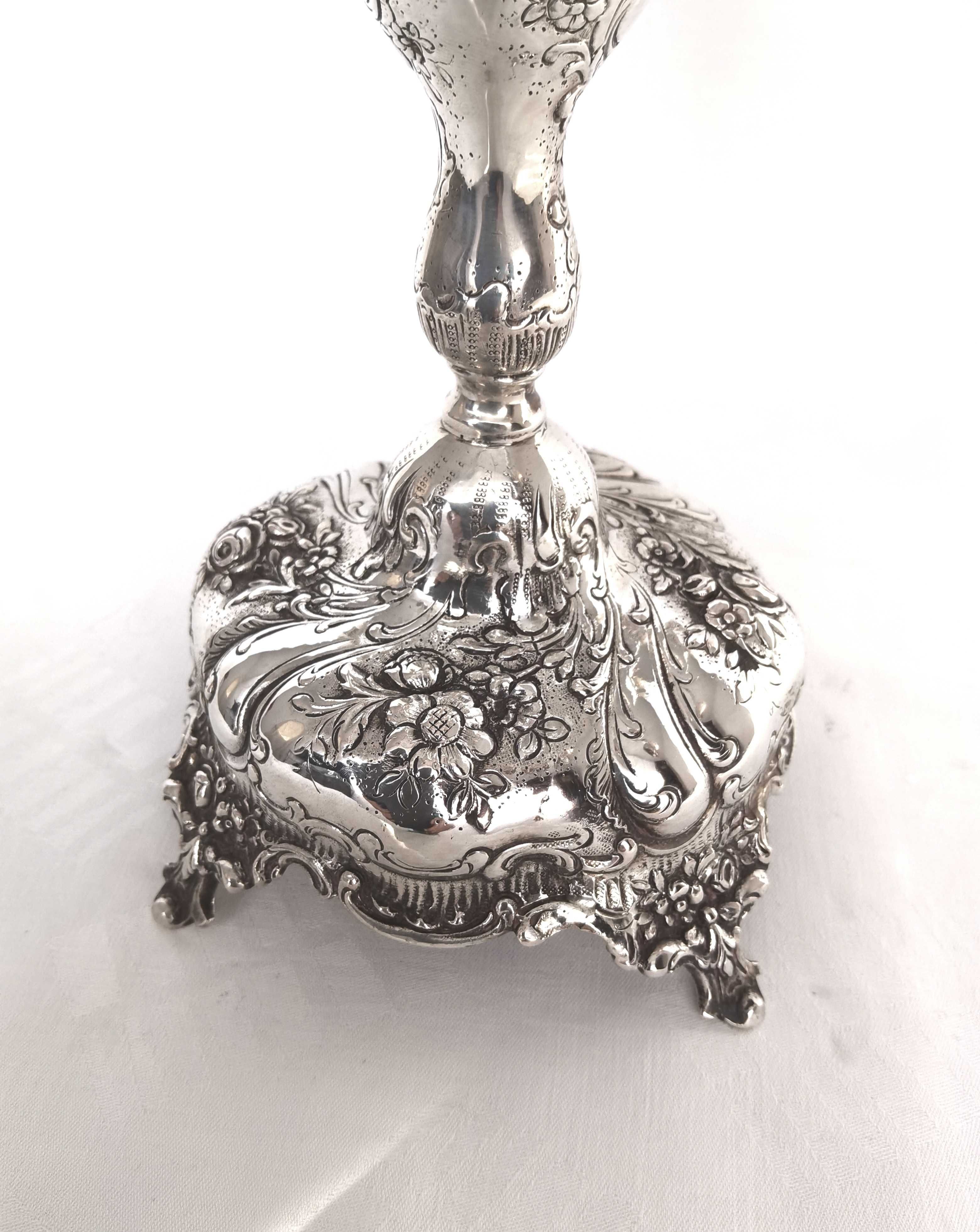 Sfesnic din argint masiv 800 stilul rococo