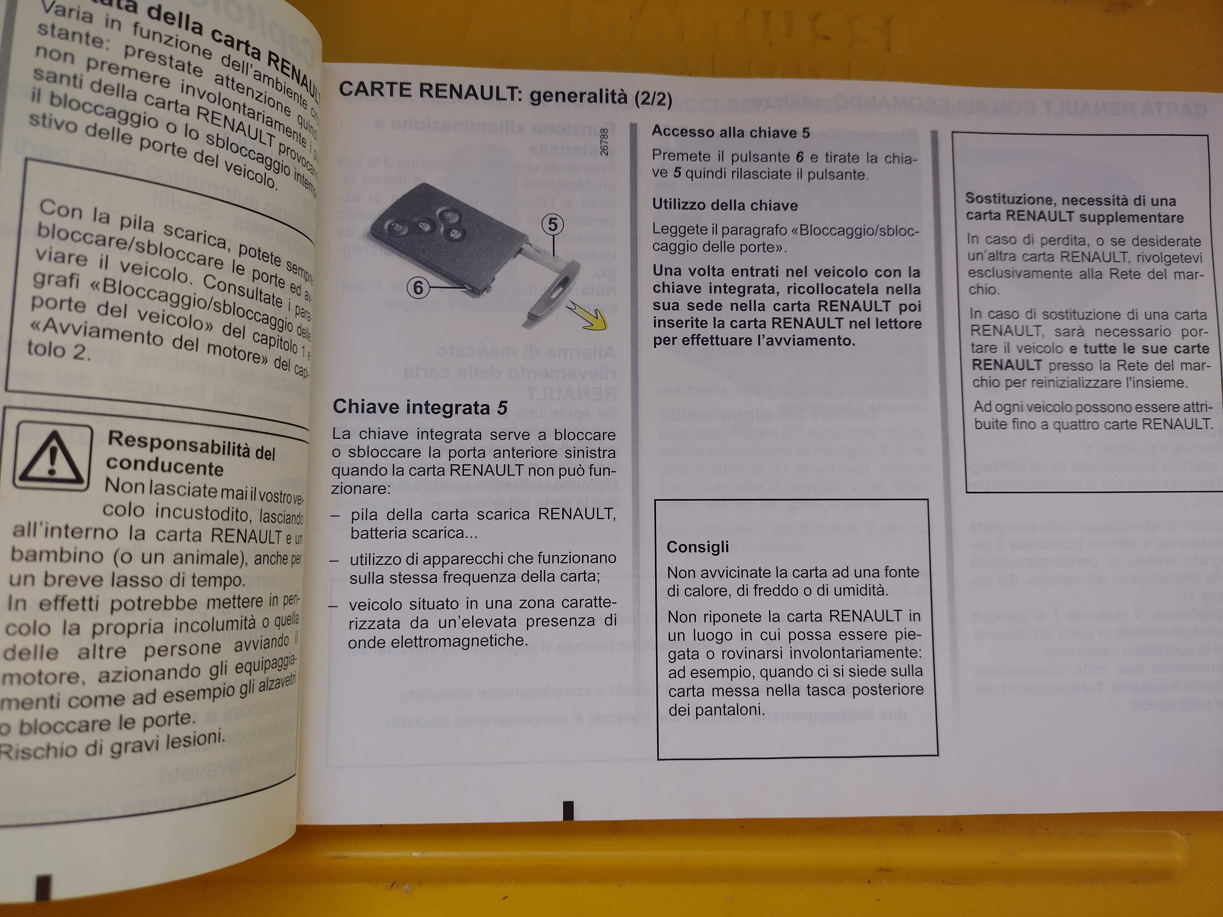 Инструкции за експлоатация на Renault Megan на италиански език