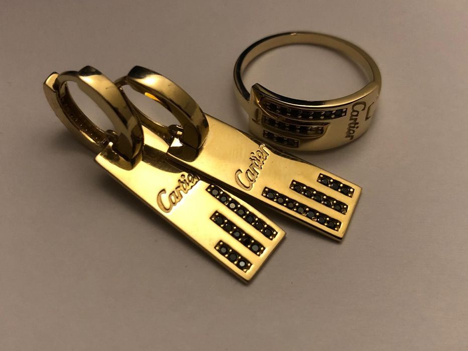 Set nou/ideal cadou inel si cercei aur 14k 9,45g