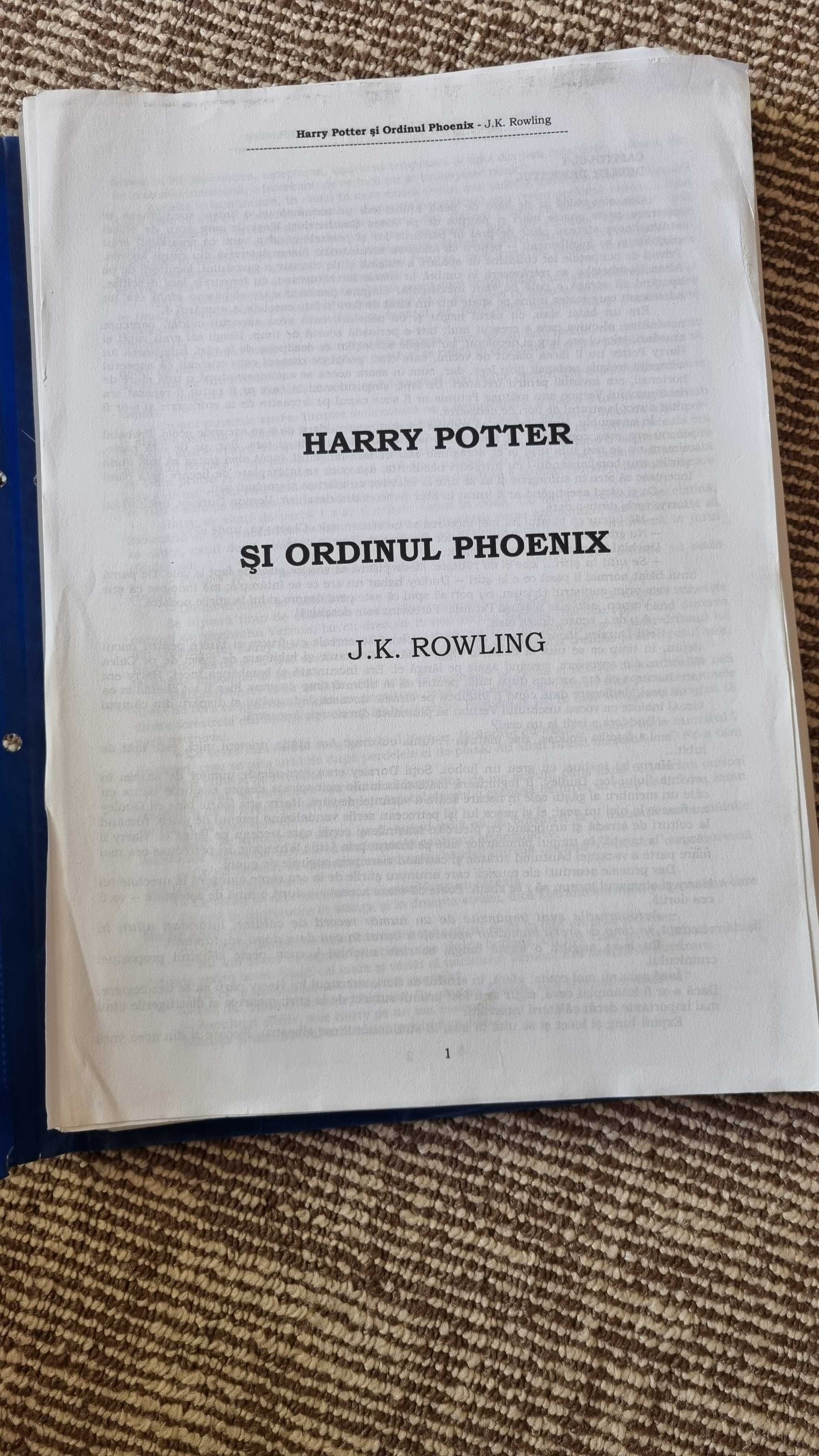 Colectie carti printate Harry Potter limba Romana