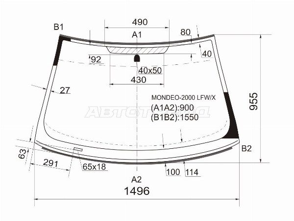 Стекло лобовое FORD MONDEO 4/5D 00-07 Ford Mondeo