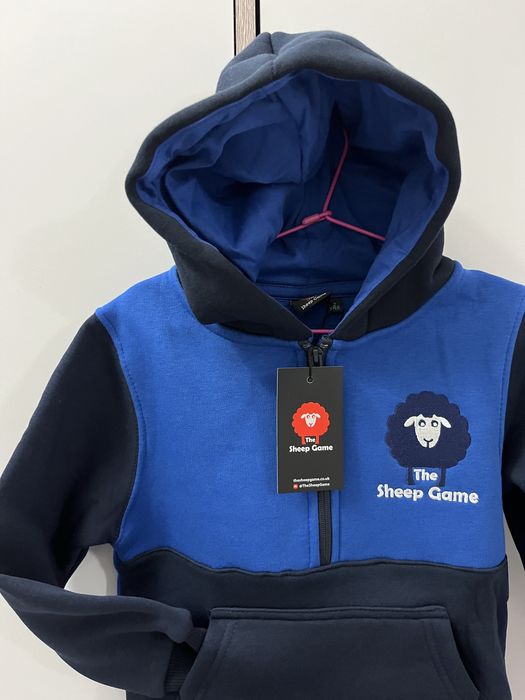 Детски суичър с качулка в тъмносиньо