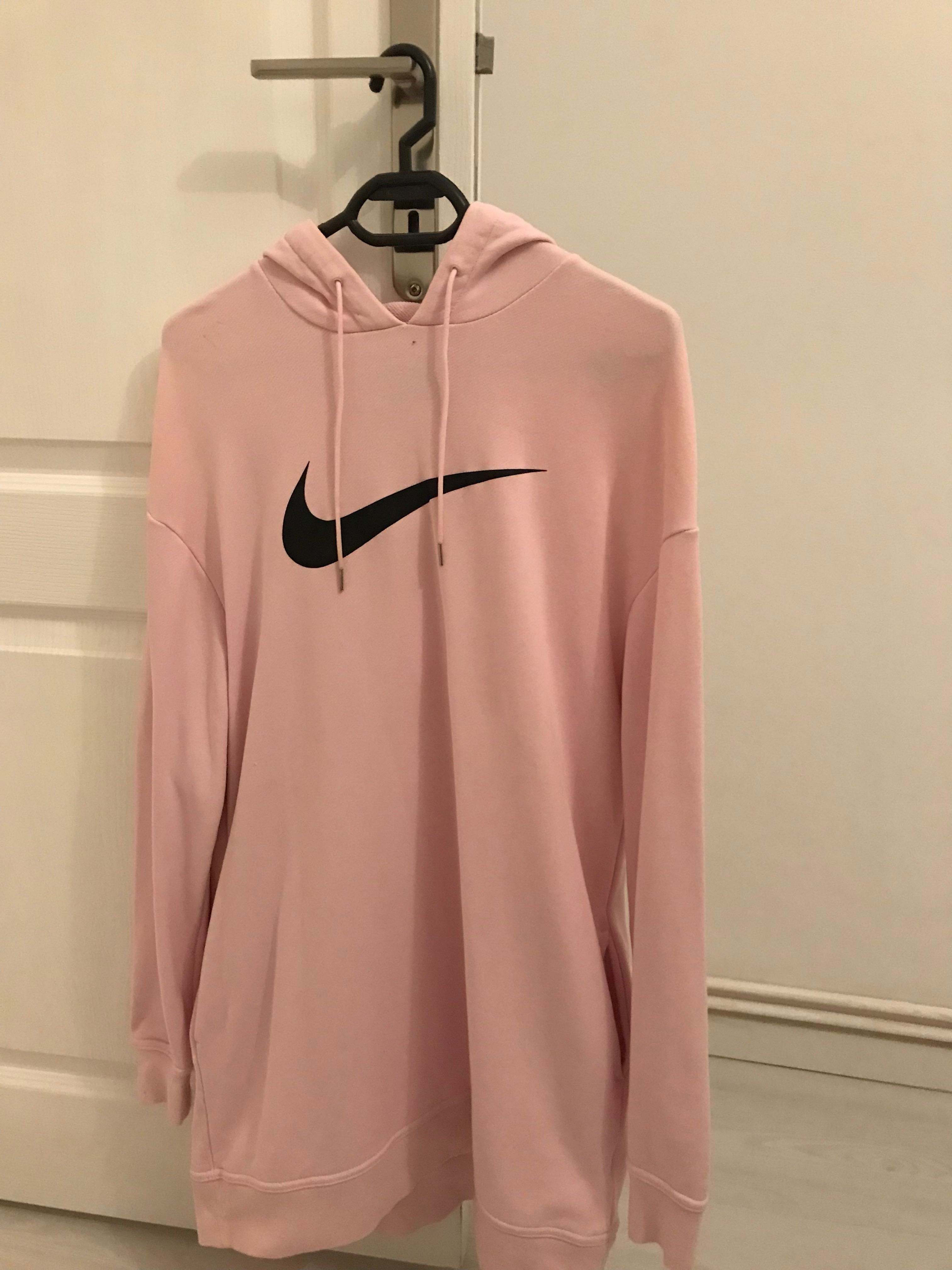 Hanorac cu glugă (hoodie) Nike roz lung