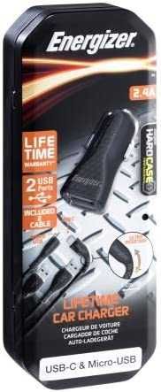 Incarcator auto Energizer LifeTime, 2.4A, MicroUSB + Type C NOU 49 Lei