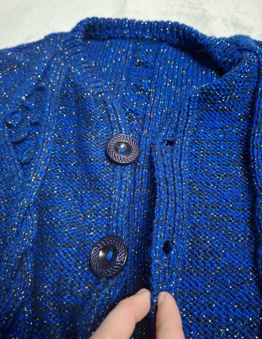 Jacheta albastra groasa, cu nasturi, 3XL-46