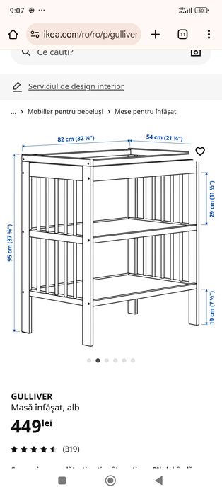Masa de infasat pentru bebelusi