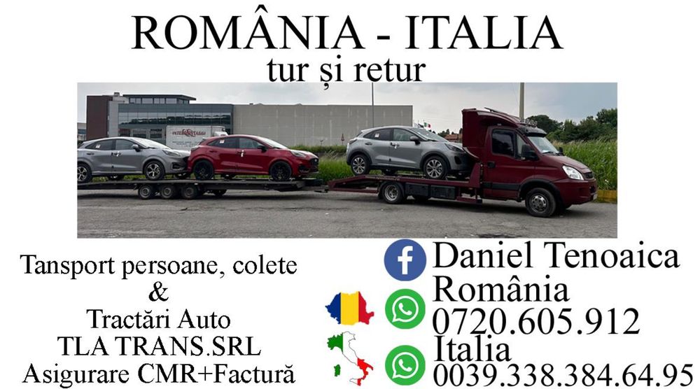 Tla trans srl efectuam curse saptamanale romania italia ,!