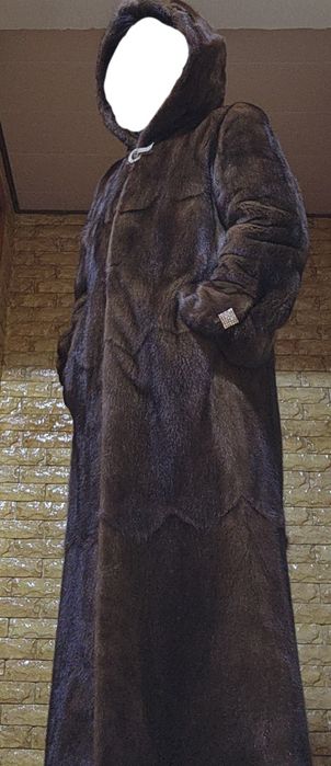 Норковая шуба с капюшоном